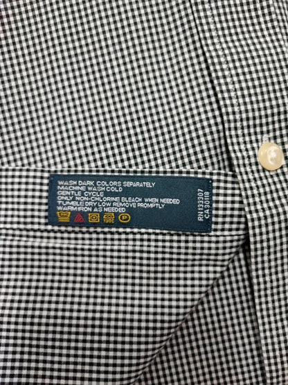 Vintage Nautica Checked Shirt XL Black White Cotton Long Sleeve Plaid 90s Retro