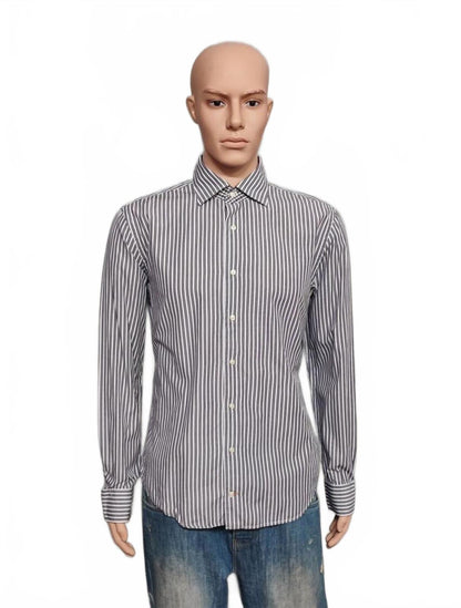 Vintage Tommy Hilfiger Striped Long Sleeve Shirt Purple Men's Size Medium M