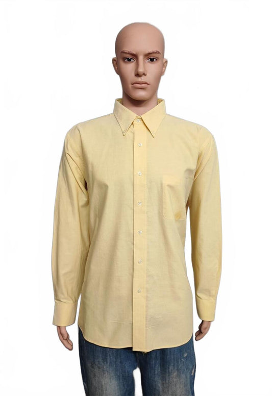 Vintage Chaps Plain Long Sleeve Button Down Shirt Pale Yellow Men Size XXL