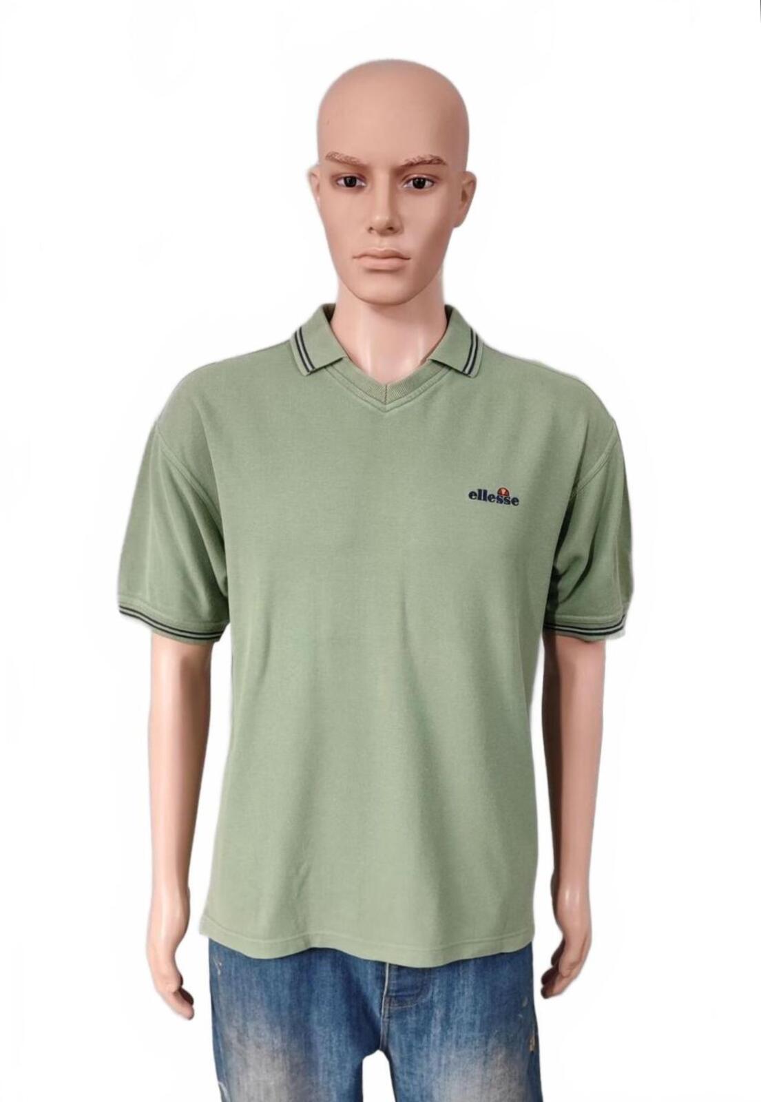 Vintage Ellesse Polo Shirt Green Men's Size Medium M Terrace Green Men's M Roomy