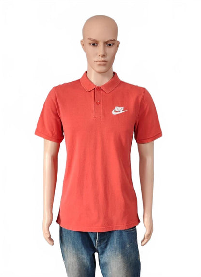 Vintage Nike Embroidered Swoosh Polo Shirt Red Retro 90s Men's Size Medium M