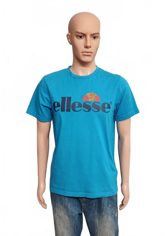 Vintage Ellesse Graphic T-Shirt Blue Retro 90s Casuals Men's Size Medium M