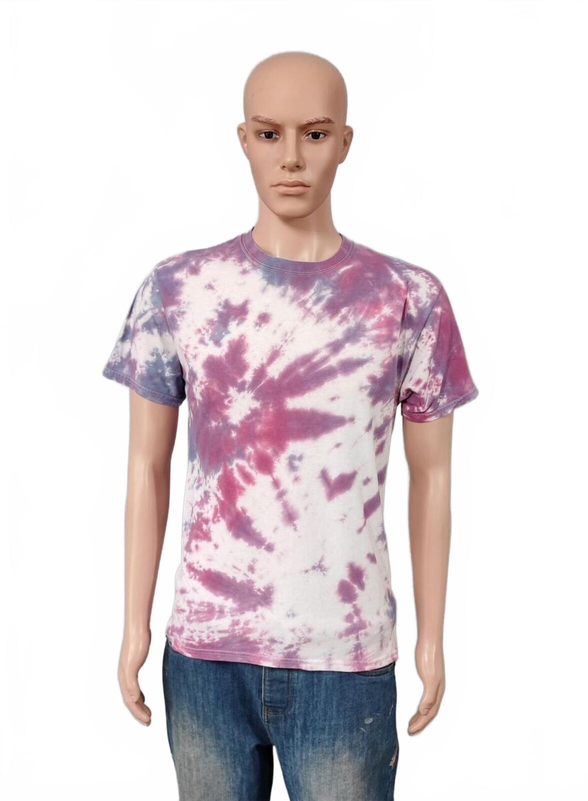 Vintage Hanes Tie Dye Graphic T-Shirt White Purple Retro 90s Men's Size Medium
