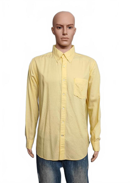Vintage Nautica Long Sleeve Sailboat Shirt Vibrant Yellow Men's Size XL
