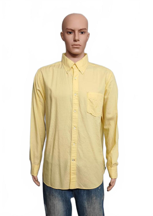 Vintage Nautica Long Sleeve Sailboat Shirt Vibrant Yellow Men's Size XL