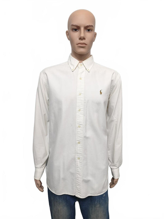 Vintage Ralph Lauren Big Shirt Long Sleeve Shirt Off-White Cream Men's Size XXL