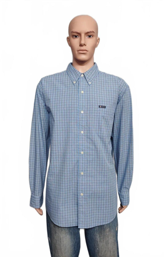 Vintage Chaps Checked Long Sleeve Shirt Blue White Men's Size XXL
