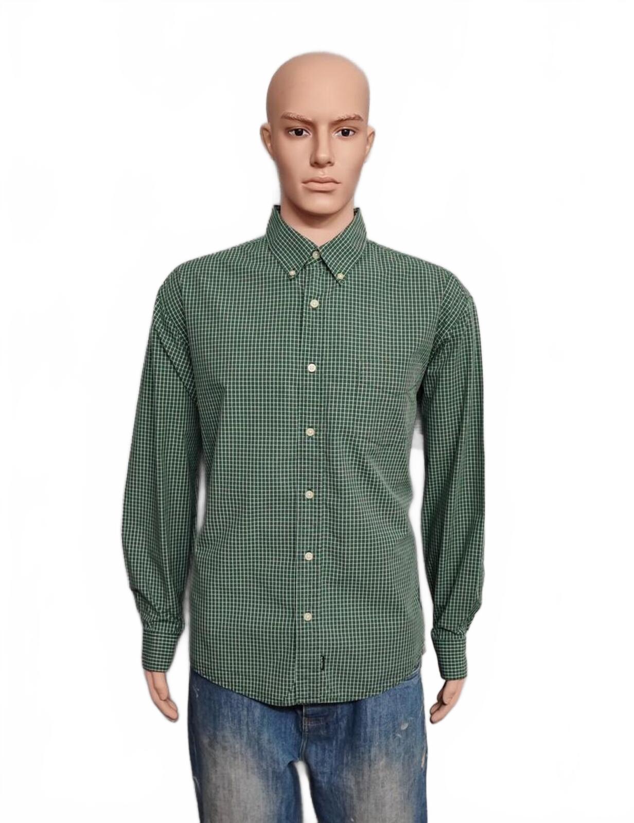 Vintage Old Navy Checked Long Sleeve Plaid Grunge Casual Shirt Green Men Size XL