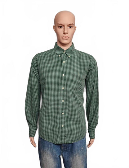 Vintage Old Navy Checked Long Sleeve Plaid Grunge Casual Shirt Green Men Size XL
