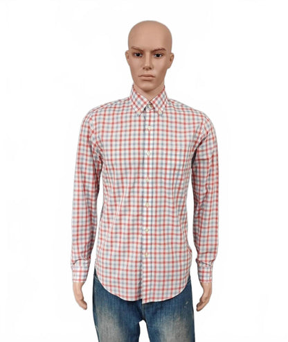 Vintage J.Crew Checked Lightweight Cotton Long Sleeve Casual Shirt Red Men Small