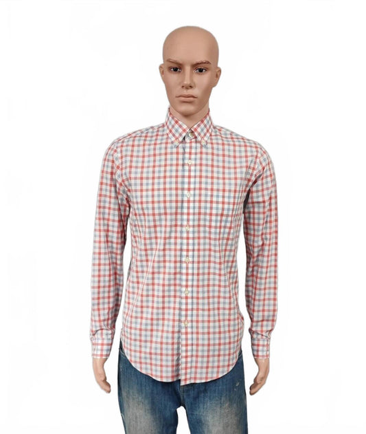 Vintage J.Crew Checked Lightweight Cotton Long Sleeve Casual Shirt Red Men Small