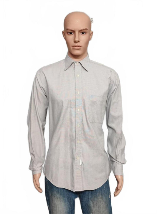 Vintage Calvin Klein Plain Long Sleeve Shirt Grey Minimalist Casual Men's Size L