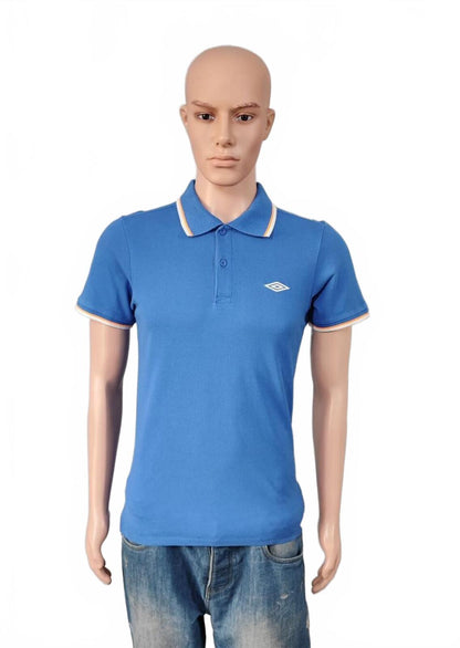 Vintage Umbro Embroidered Logo Polo Shirt Blue Retro 90s Men's Size Small S