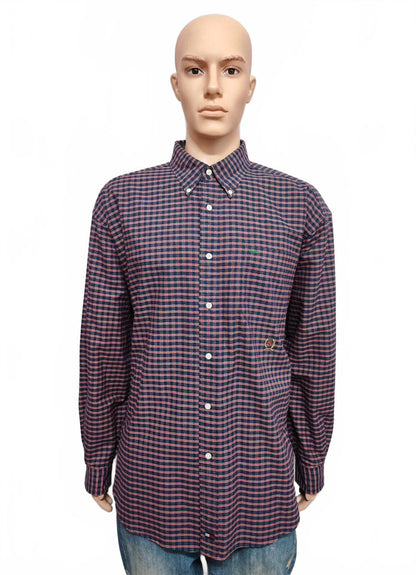 Vintage Tommy Hilfiger Checked Long Sleeve Shirt Red Blue Men's Size XXL
