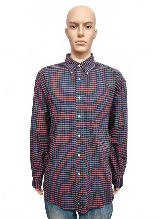 Vintage Tommy Hilfiger Checked Long Sleeve Shirt Red Blue Men's Size XXL