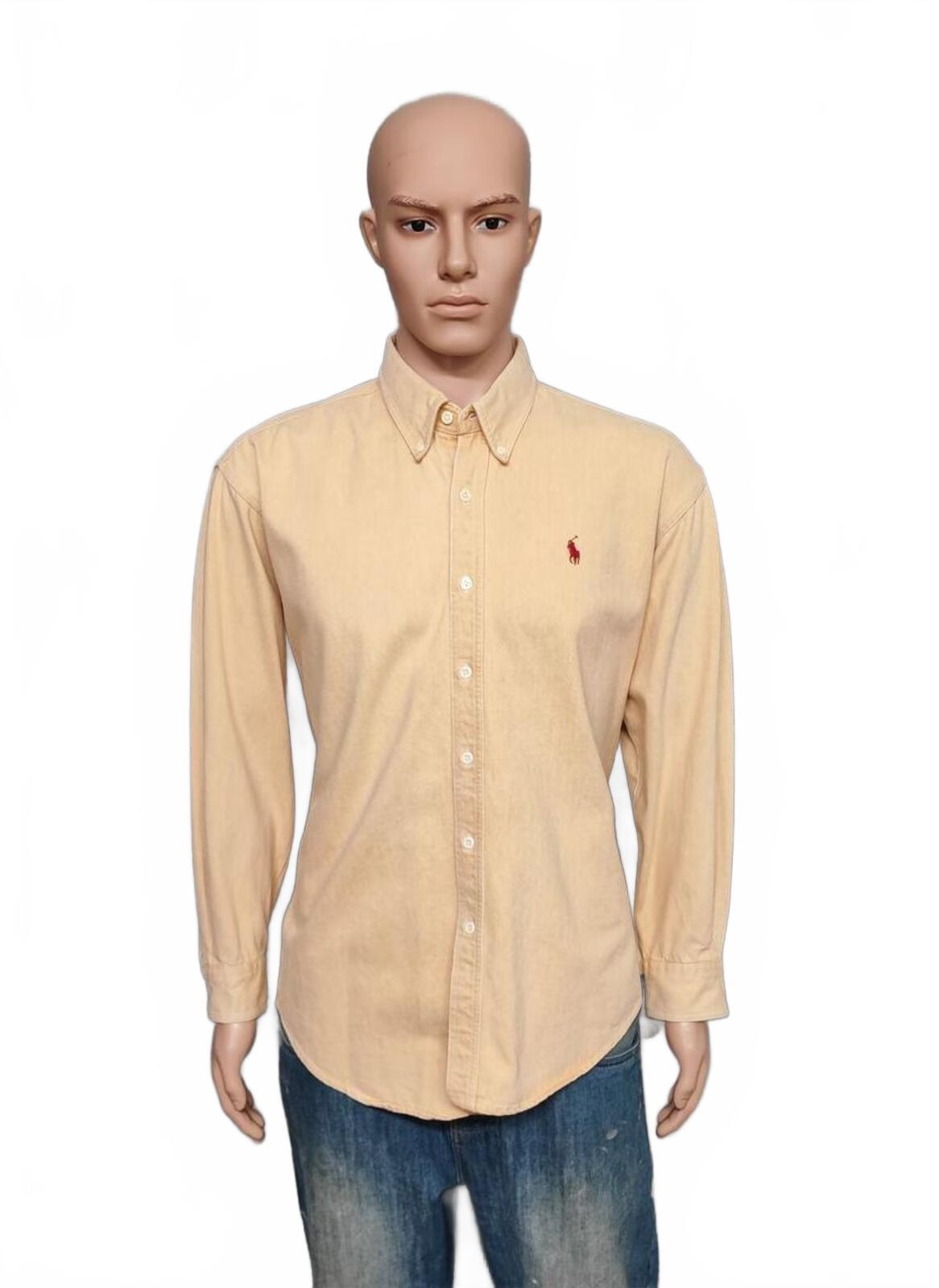 Vintage Chaps Ralph Lauren Heavy Cotton Canvas Shacket Overshirt Yellow Large