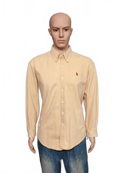 Vintage Chaps Ralph Lauren Heavy Cotton Canvas Shacket Overshirt Yellow Large