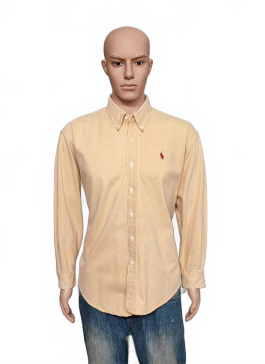 Vintage Chaps Ralph Lauren Heavy Cotton Canvas Shacket Overshirt Yellow Large