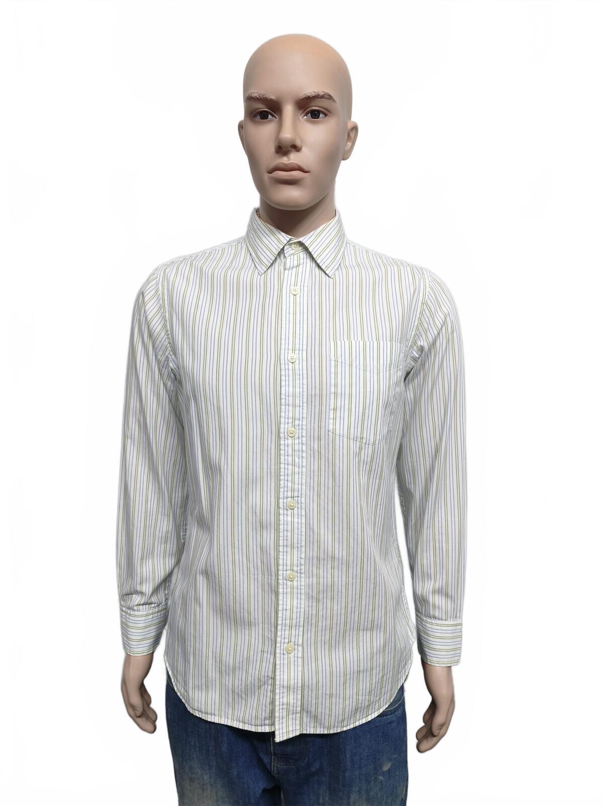 Vintage Banana Republic Striped Long Sleeve Shirt White Men's Size Medium M