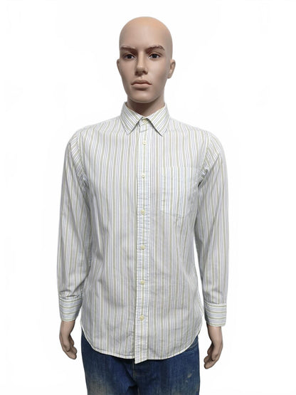 Vintage Banana Republic Striped Long Sleeve Shirt White Men's Size Medium M