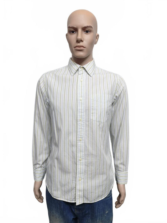 Vintage Banana Republic Striped Long Sleeve Shirt White Men's Size Medium M