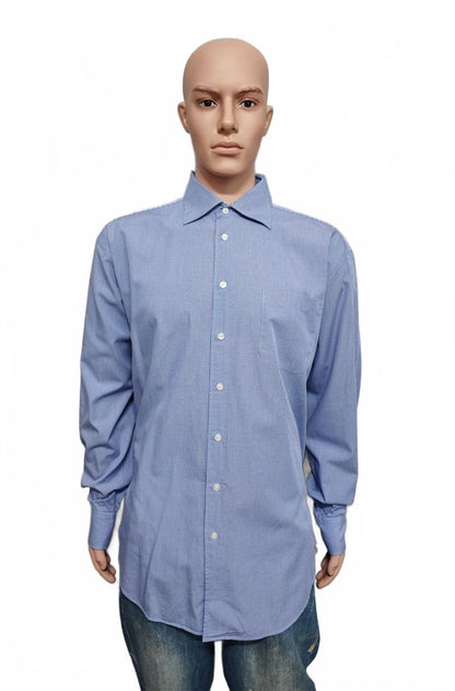 Vintage Nautica Checked Long Sleeve Shirt Blue White Men's Size XL