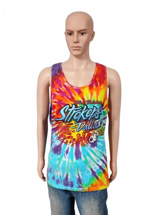 Vintage Strokers Dallas Tie Dye Muscle Tee Tank Top Men's XL Heavyweight