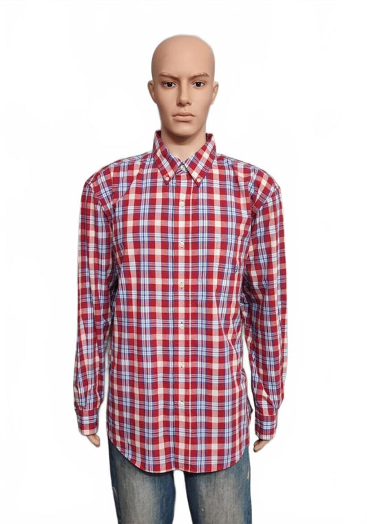 Vintage Chaps Checked Long Sleeve Shirt Red Multicolour Men's Size XXXL