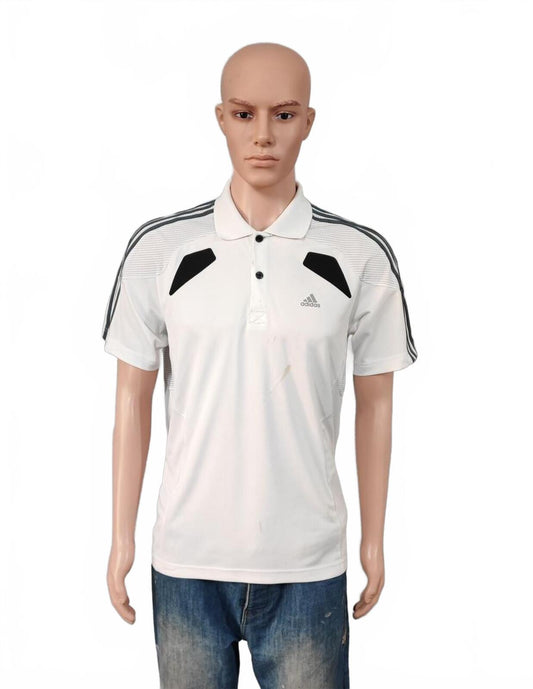 Vintage Adidas ClimaCool Performance Polo Shirt White Retro Y2K Men's Size Medium M