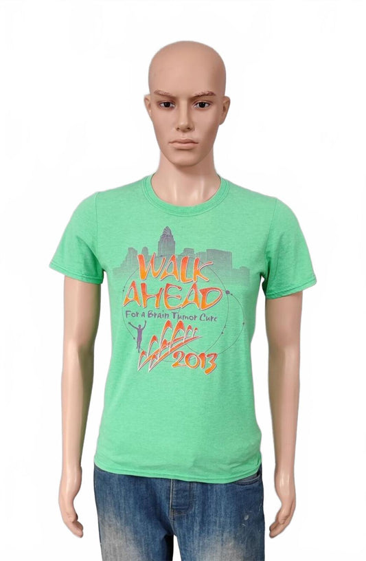 Vintage 2013 Charity Walk Green Graphic T-Shirt Retro Y2K Men's Size Small S