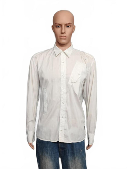 Vintage G-Star Raw Utility Long Sleeve Shirt White Military Men's Size XL