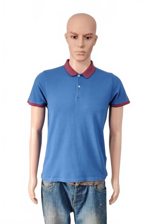 Vintage Ben Sherman Embroidered Logo Polo Shirt Blue Retro 90s Men's Size S