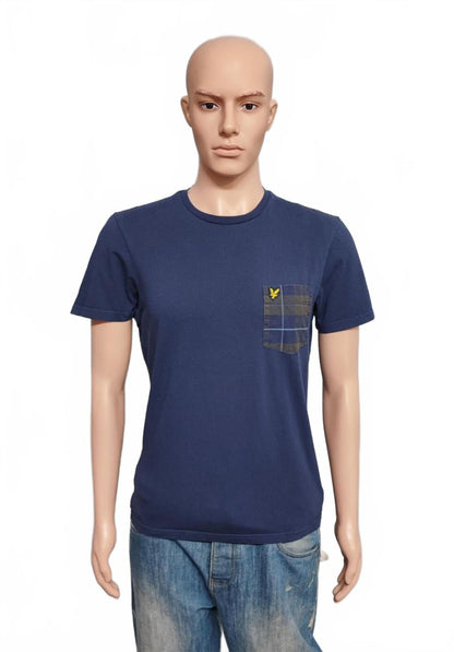 Vintage Lyle & Scott T-Shirt Navy Blue Golden Eagle Retro 90s Men's Size Small S