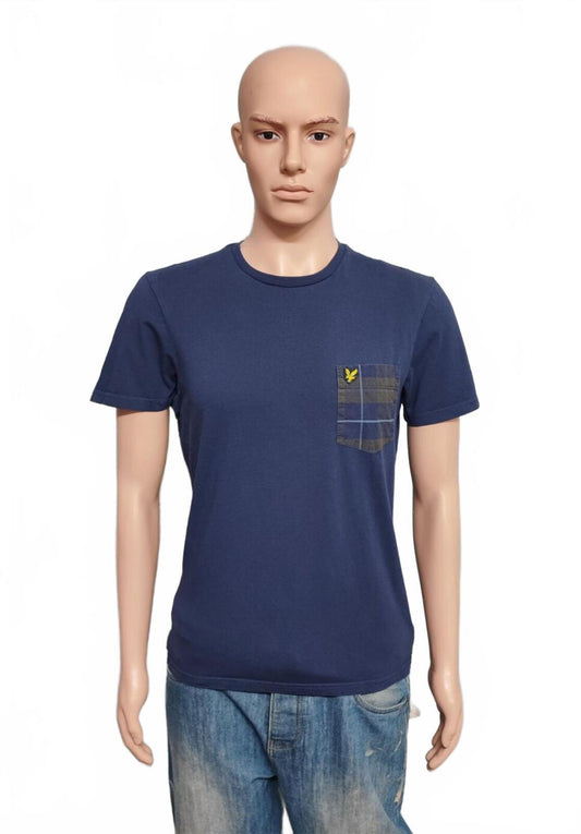 Vintage Lyle & Scott T-Shirt Navy Blue Golden Eagle Retro 90s Men's Size Small S