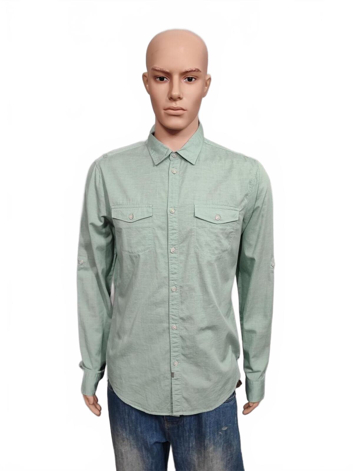 Vintage Calvin Klein Jeans Long Sleeve Shirt Sage Green Utility Men's Size M