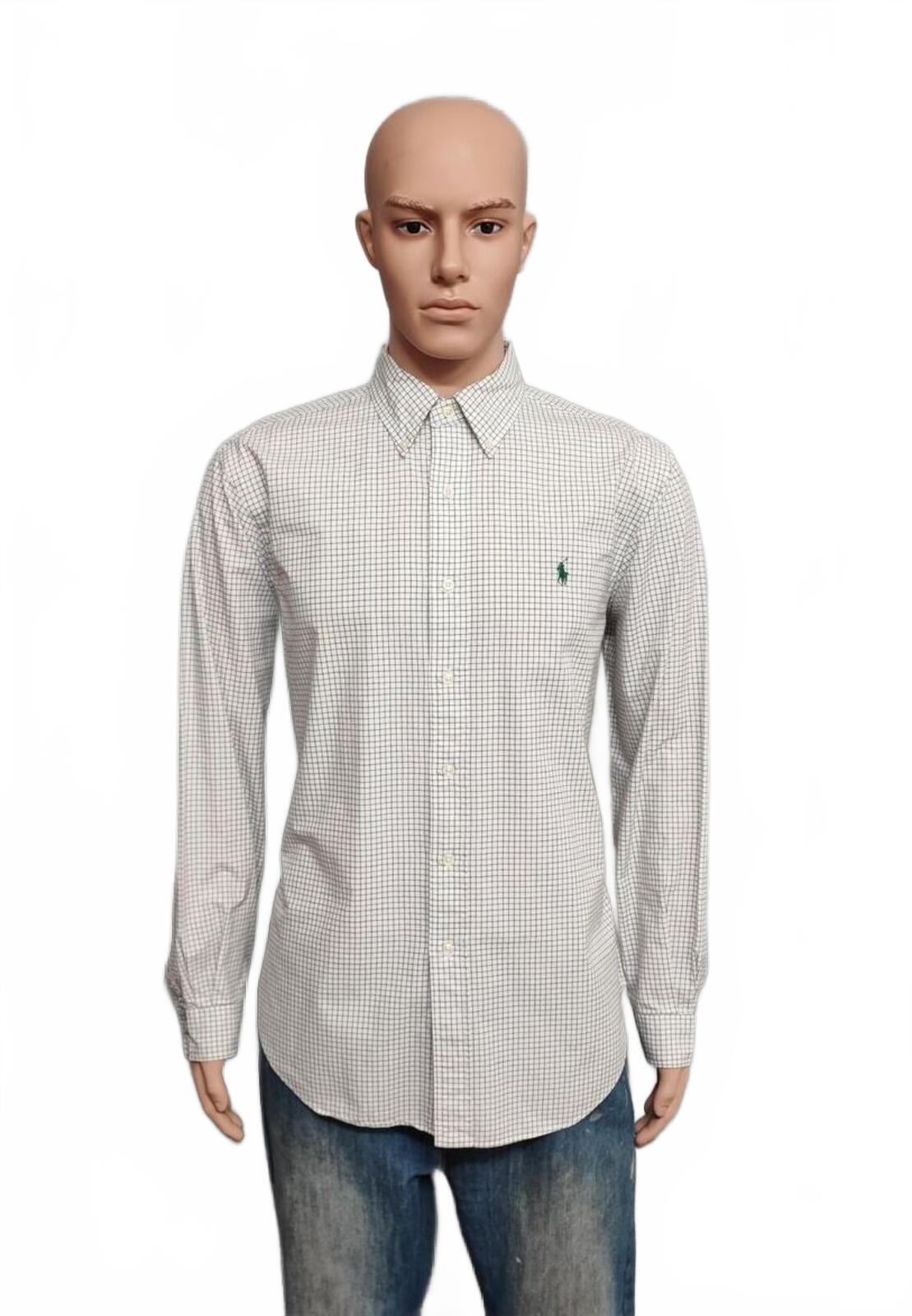 Vintage Polo Ralph Lauren Checked Long Sleeve Plaid Casual Shirt White Men's XL