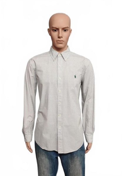 Vintage Polo Ralph Lauren Checked Long Sleeve Plaid Casual Shirt White Men's XL