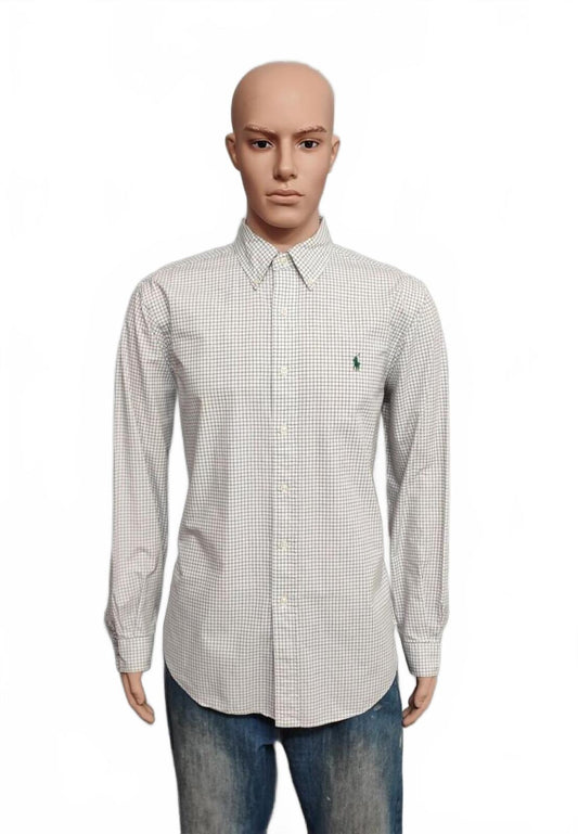 Vintage Polo Ralph Lauren Checked Long Sleeve Plaid Casual Shirt White Men's XL