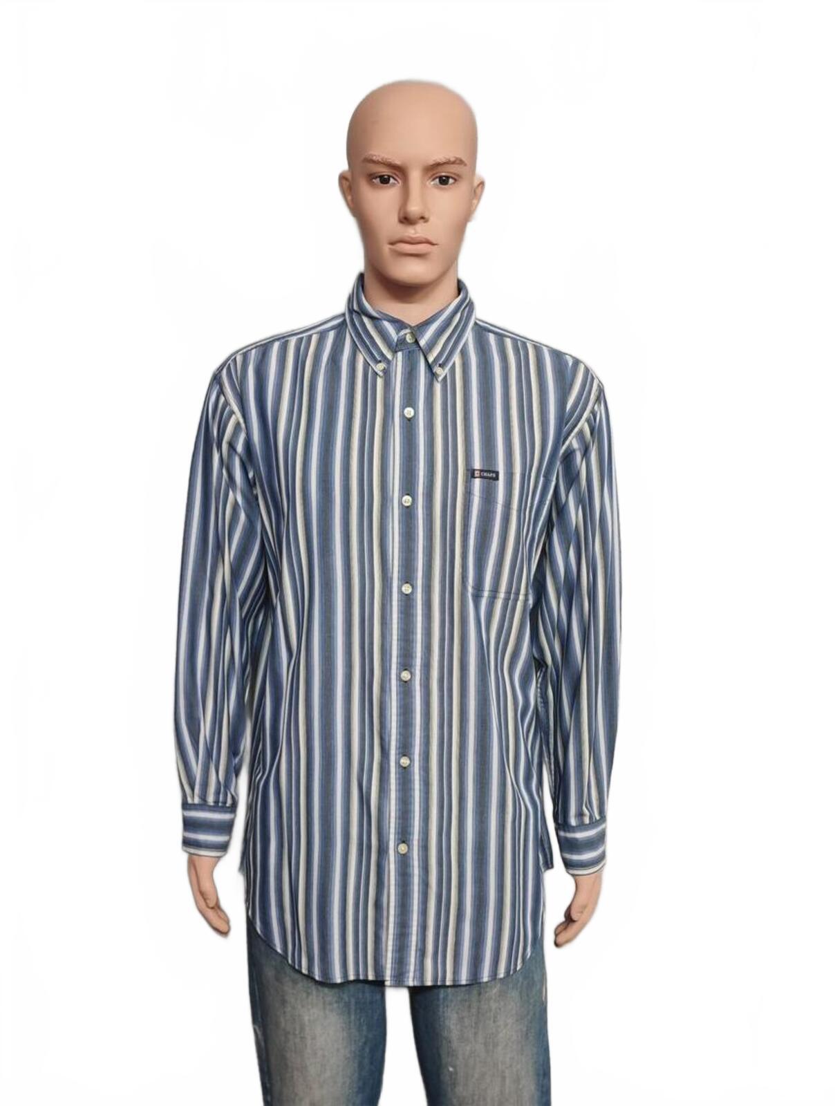 Vintage Chaps Checked Long Sleeve Plaid Casual Preppy Shirt Blue Men's Size XL