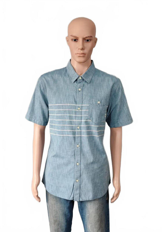 Vintage Vans Checked Short Sleeve Shirt Blue White Men's Size Large L