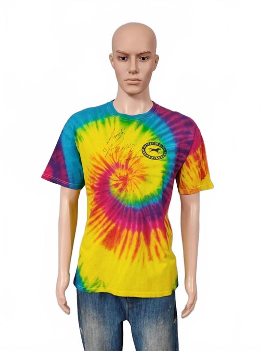 Vintage 2009 Music Festival Tie Dye T-Shirt Multicoloured Retro Y2K Men's Size M