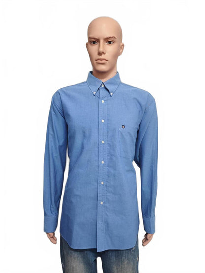 Vintage Chaps Blue Oxford Shirt XXL Long Sleeve Cotton Preppy Retro Y2K Dad Shirt
