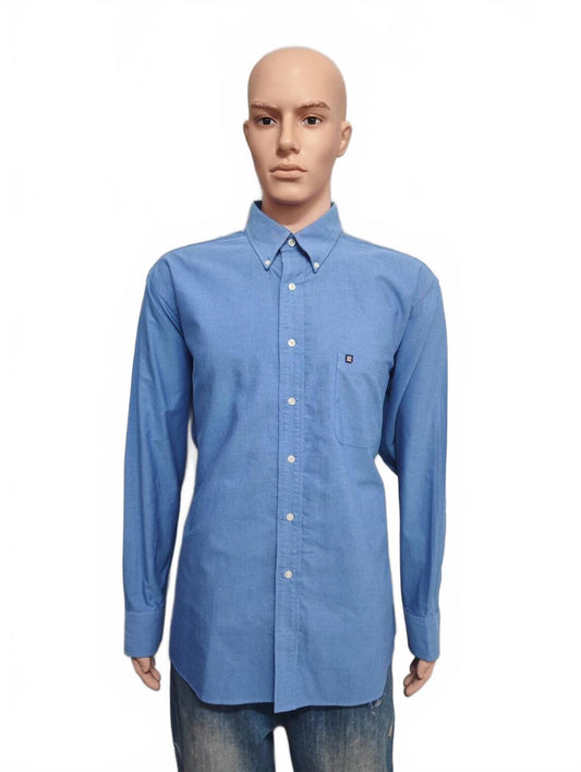 Vintage Chaps Blue Oxford Shirt XXL Long Sleeve Cotton Preppy Retro Y2K Dad Shirt