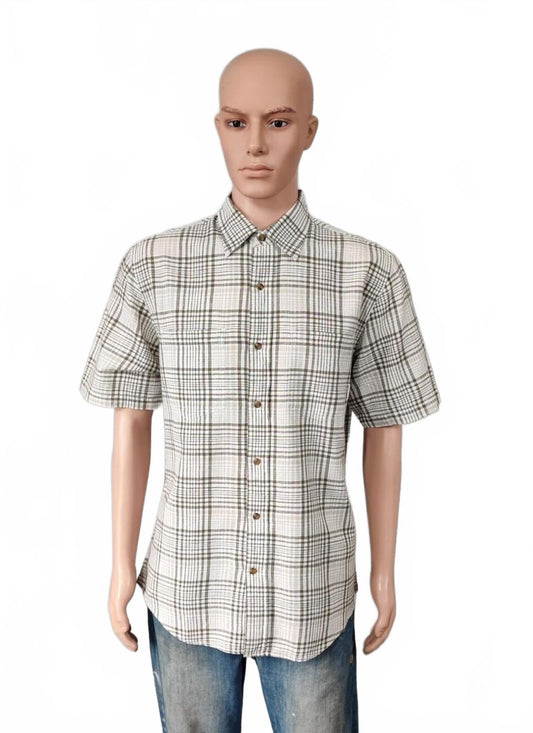 Vintage Timberland Stratham Workwear Short Sleeve Shirt Mixed Tone Men's Size L