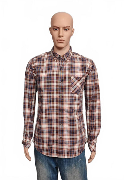 Vintage Timberland Earthkeepers Checked Long Sleeve Shirt Brown Men's Size Large