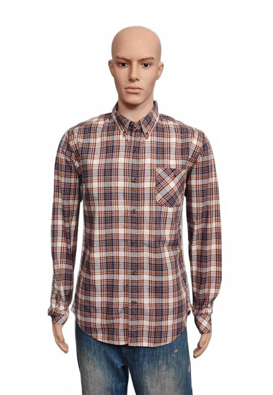 Vintage Timberland Earthkeepers Checked Long Sleeve Shirt Brown Men's Size Large
