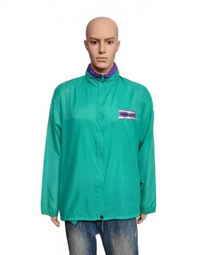 Vintage adidas Plain Green Long Sleeve Hoodless Windbreaker Jacket Men Size XL