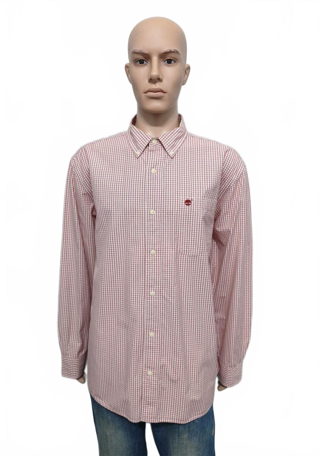Vintage Timberland Checked Long Sleeve Shirt Red White Men's Size XXL Oversized