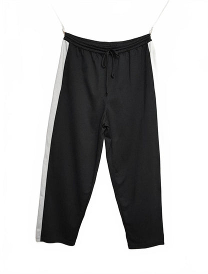 Vintage Nautica Plain Black Embroidered Logo Tracksuit Bottoms Joggers Men L