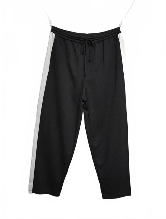 Vintage Nautica Plain Black Embroidered Logo Tracksuit Bottoms Joggers Men L